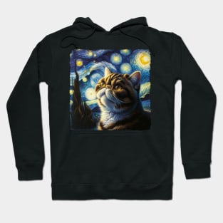 Exotic Shorthair Starry Night Inspired - Artistic Cat Hoodie